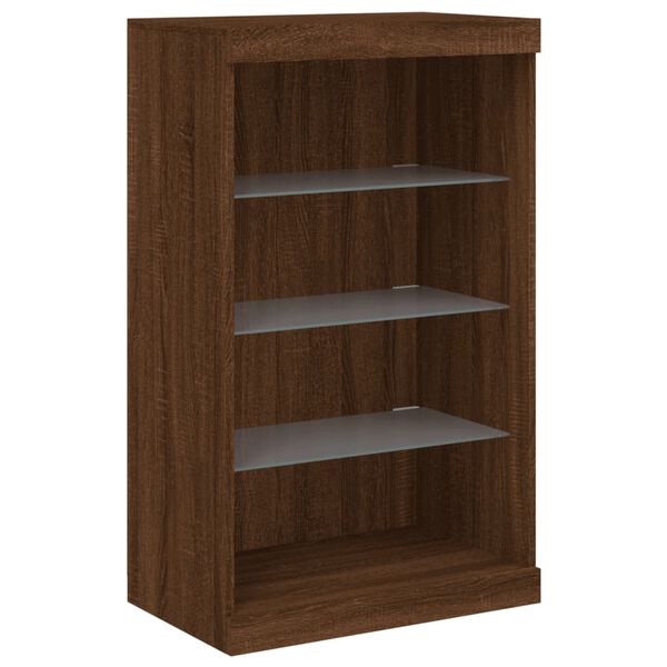 vidaXL barna tölgy színű tálalószekrény LED-ekkel 60,5 x 37 x 100 cm