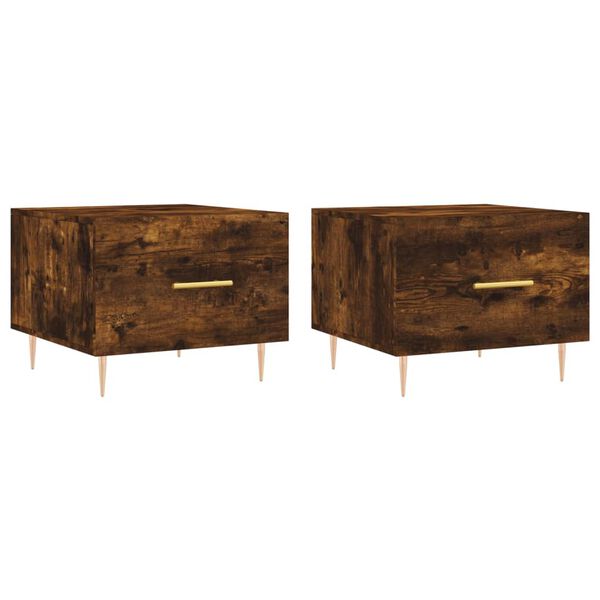 vidaXL 2 db f&uuml;st&ouml;s t&ouml;lgy szerelt fa doh&aacute;nyz&oacute;asztal 50 x 50 x 40 cm