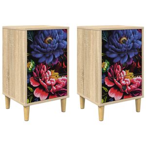 vidaXL &Eacute;jjeliszekr&eacute;ny KIEL 2 db Sonoma T&ouml;lgy 36 x 33 x 60 cm