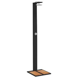vidaXL fekete polyrattan &eacute;s ak&aacute;cfa k&uuml;lt&eacute;ri zuhanyz&oacute; 50 x 55 x 224 cm