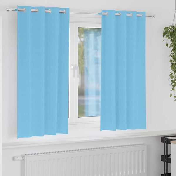 vidaXL Fekete F&uuml;gg&ouml;ny Gyűrűkkel 2 pcs Vil&aacute;gosk&eacute;k 175 x 140 cm
