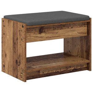 vidaXL Előt&eacute;r pad &Ouml;reg fa 63 x 38 x 45 cm Műanyag Fa &eacute;s Sz&ouml;vet