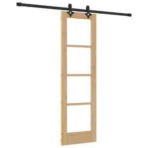 vidaXL Cs&uacute;sz&oacute; ajt&oacute; ORKDAL 61 x 198,5 cm T&ouml;m&ouml;r fenyőfa &eacute;s &uuml;veg