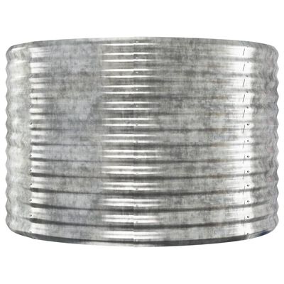 vidaXL ezüstszínű porszórt acél kerti magaságyás 100x100x68 cm