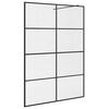 vidaXL fekete zuhanyfal &aacute;tl&aacute;tsz&oacute; ESG &uuml;veggel 140 x 195 cm
