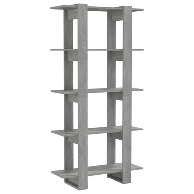 vidaXL betonszürke forgácslap könyvszekrény/térelválasztó 80x30x160 cm