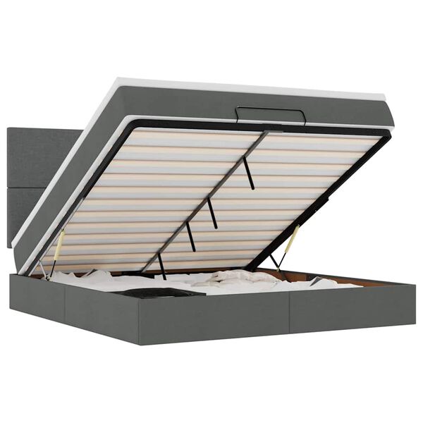 vidaXL Ottom&aacute;n &aacute;gykeret matraccal s&ouml;t&eacute;t sz&uuml;rke 180x200cm sz&ouml;vet