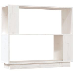 vidaXL feh&eacute;r t&ouml;m&ouml;r fenyőfa k&ouml;nyvszekr&eacute;ny/t&eacute;relv&aacute;laszt&oacute; 80 x 25 x 70 cm