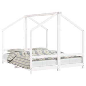 vidaXL feh&eacute;r t&ouml;m&ouml;r fenyőfa gyerek&aacute;gykeret 2 x (80 x 200) cm