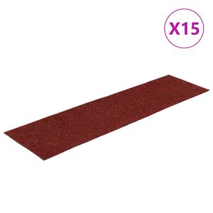 vidaXL 15 db &ouml;ntapad&oacute;s l&eacute;pcsőszőnyeg 76 x 20 cm bord&oacute;i t&eacute;glalap alak&uacute;