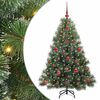 vidaXL Mű kar&aacute;csonyfa 150 LED-del &aacute;llv&aacute;nnyal Z&ouml;ld 120 cm PE &eacute;s PVC