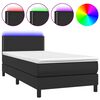 vidaXL fekete műbőr rug&oacute;s &aacute;gy matraccal &eacute;s LED-del 100x200 cm