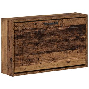 vidaXL Fali Cipőtart&oacute; UTRECHT 71 x 17 x 43 cm Szerelt Fa Antik Fa