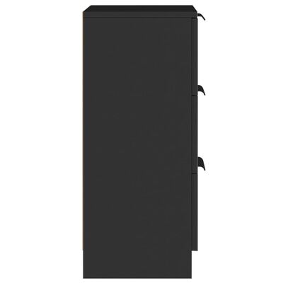 vidaXL 2 db fekete szerelt fa tálalószekrény 30 x 30 x 70 cm