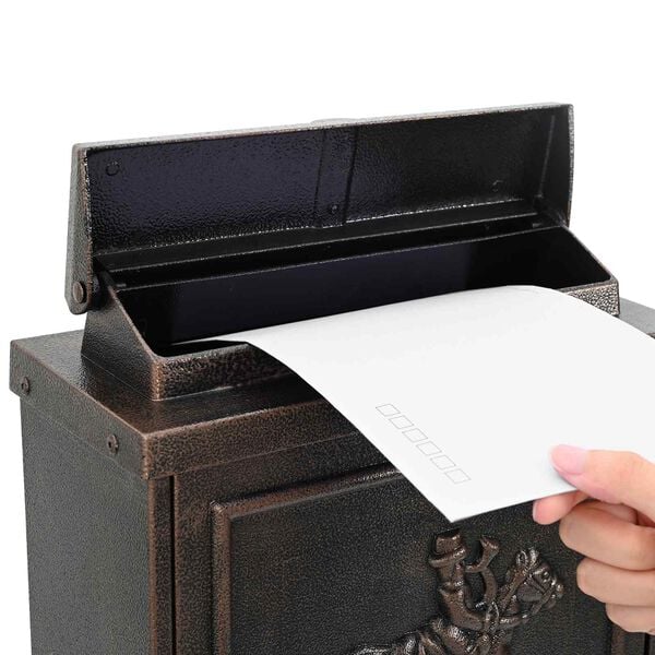 vidaXL Fali Postafi&oacute;k t&aacute;rol&oacute;val Bronz 29 x 13 x 41 cm &Ouml;nt&ouml;tt alum&iacute;nium