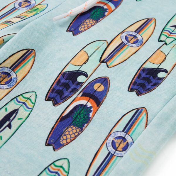 Halvány kék melange gyerekrövidnadrág húzózsinórral 92