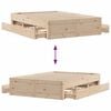 vidaXL tömör fenyőfa fiókos ágykeret matrac nélkül 150 x 200 cm