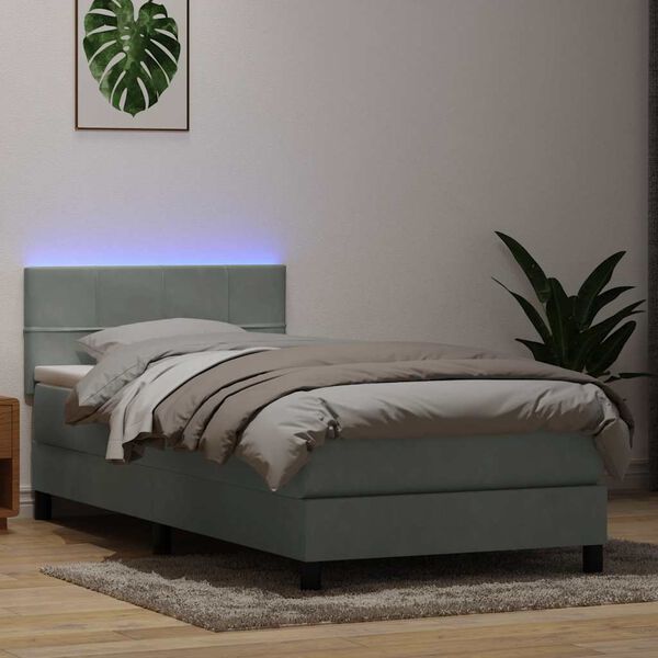 vidaXL vil&aacute;gossz&uuml;rke b&aacute;rsony rug&oacute;s &eacute;s LED-es &aacute;gy matraccal 100x220 cm