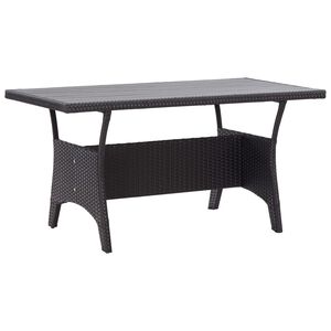 vidaXL fekete polyrattan kerti asztal 120 x 70 x 66 cm
