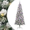 vidaXL Műanyag Hajtogat&oacute;s Kar&aacute;csonyfa 300 LED-del Z&ouml;ld &eacute;s Feh&eacute;r 180 cm