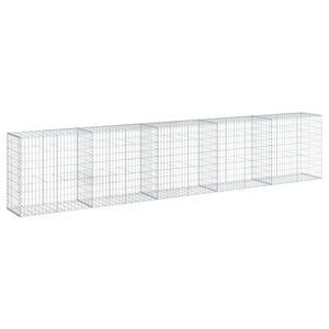 vidaXL horganyzott vas gabion kos&aacute;r fed&eacute;llel 500 x 50 x 100 cm