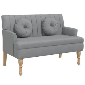 vidaXL világosszürke szövetpad párnákkal 113x64,5x75,5 cm