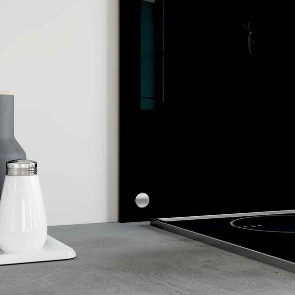 vidaXL fekete edzett &uuml;veg konyhai falburkol&oacute; 80 x 40 cm