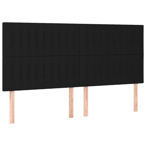 vidaXL fekete sz&ouml;vet LED-es fejt&aacute;mla 200x5x118/128 cm