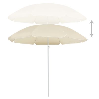 vidaXL homokszínű kültéri napernyő acél rúddal 180 cm
