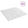 vidaXL Fali panelek 12 pcs Feh&eacute;r 50 x 50 cm XPS Hab