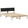 vidaXL &Aacute;gykeret fejt&aacute;ml&aacute;val Barna &eacute;s fekete 160 x 200 cm T&ouml;m&ouml;r fenyőfa