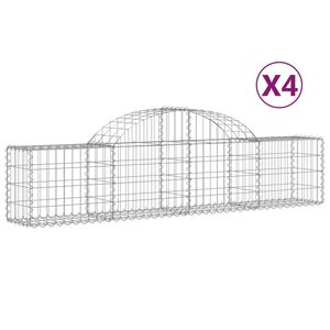 vidaXL 4 db &iacute;ves horganyzott vas gabion kos&aacute;r 200x30x40/60 cm