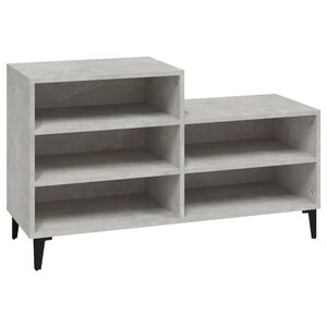 vidaXL betonsz&uuml;rke szerelt fa cipőszekr&eacute;ny 102x36x60 cm
