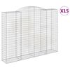vidaXL 15 db &iacute;ves horganyzott vas gabion kos&aacute;r 300x50x220/240 cm