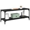 vidaXL TV szekr&eacute;ny Fekete t&ouml;lgy 100x33x41cm Műszaki fa &eacute;s vas
