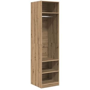 vidaXL Ruh&aacute;sszekr&eacute;ny Artisan t&ouml;lgy 50 x 50 x 200 cm Szerelt Fa