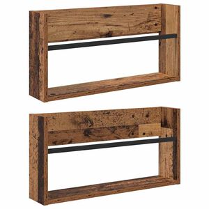 vidaXL Magazin &aacute;llv&aacute;ny 2 db &Ouml;reg fa 60 x 12 x 30 cm Szerelt Fa