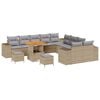 vidaXL Kerti Kanap&eacute; Szett 13 pcs Beige &eacute;s Vil&aacute;gossz&uuml;rke polirattan