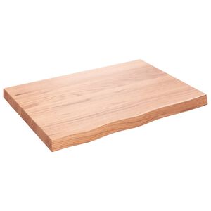 vidaXL vil&aacute;gosbarna kezelt t&ouml;m&ouml;r t&ouml;lgyfa fali polc 80x60x(2-6) cm