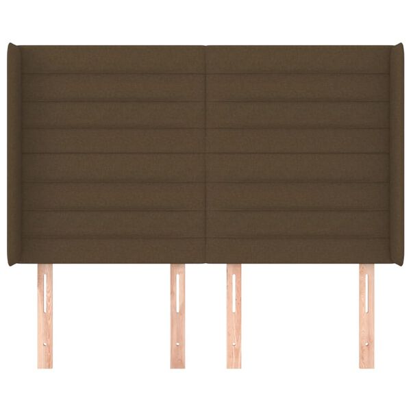 vidaXL s&ouml;t&eacute;tbarna sz&ouml;vet fejt&aacute;mla sz&aacute;rnyakkal 147x16x118/128 cm