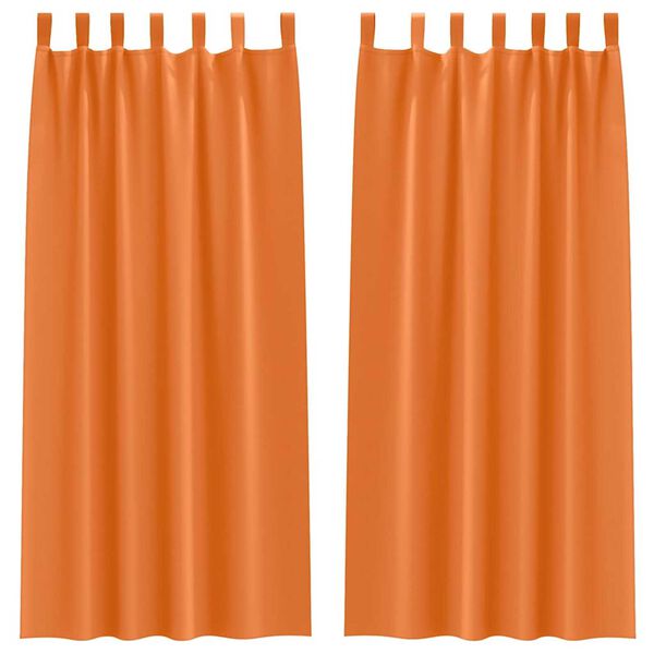 vidaXL Fekete F&uuml;gg&ouml;ny Gyűrűkkel 2 pcs &Eacute;l&eacute;nk narancs 245 x 140 cm
