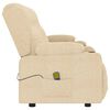 vidaXL 4 személyes krém szövet dönthető masszázsfotel pohártartóval