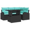 vidaXL Kerti Kanap&eacute; Szett p&aacute;rn&aacute;val t&aacute;rol&oacute;val 5 pcs Fekete Poli rattan