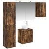 vidaXL F&uuml;rdőszobai Szekr&eacute;ny Szett 5 pcs F&uuml;st&ouml;s T&ouml;lgy 50 x 14,5 x 70 cm