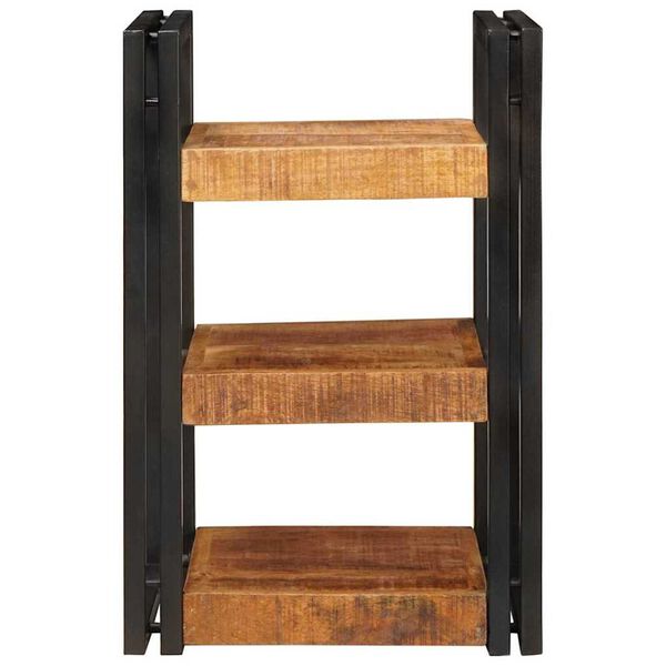 vidaXL Éjjeli asztal Barna és fekete 38 x 33 x 58 cm Tömör Mangófát