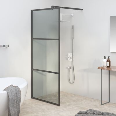 vidaXL fekete sötét ESG üveg zuhanyfal 80 x 195 cm