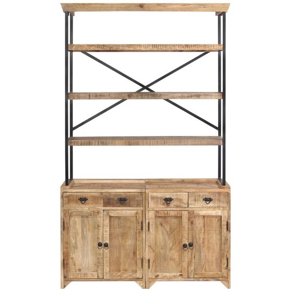 vidaXL t&ouml;m&ouml;r mang&oacute;fa t&aacute;lal&oacute; polcokkal 120 x 35 x 200 cm