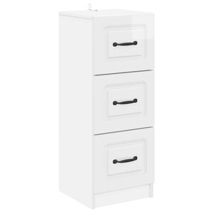 vidaXL Fi&oacute;kos szekr&eacute;ny Magasf&eacute;nyű Feh&eacute;r 33 x 34,5 x 87 cm Szerelt Fa