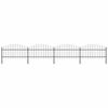 vidaXL fekete acélkerítés lándzsás tetejű 714,5 x 125 cm