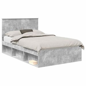 vidaXL &Aacute;gykeret fi&oacute;kkal Beton Sz&uuml;rke 135 x 190 cm T&ouml;m&ouml;r fenyőfa
